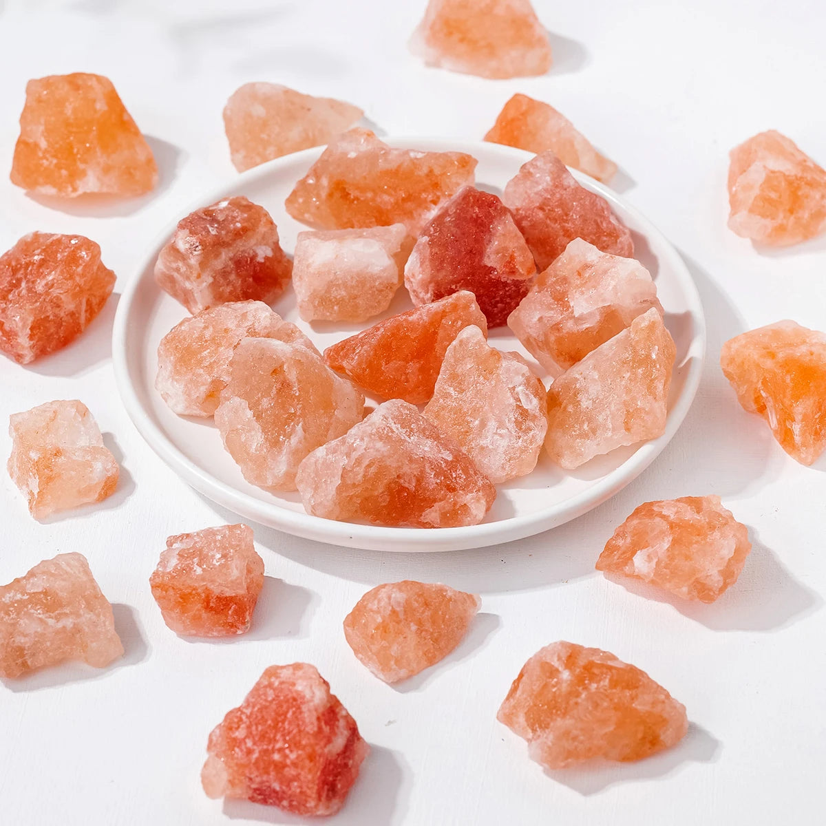 50g/Bag Natural Orange Salt Stone Raw Stone Rough Orange Quartz Unpolished Home Garden Decoration Ornaments