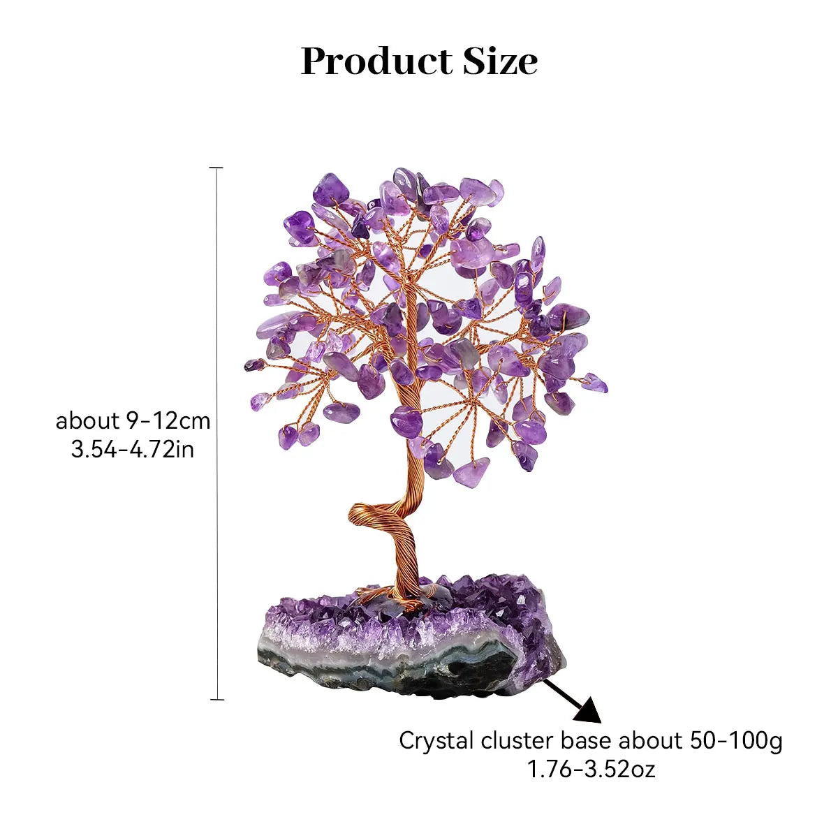 1pc Natural crystal stone Amethyst Quartz Amethyst Crystal Cluster Specimen Lucky tree Healing Christmas decorator