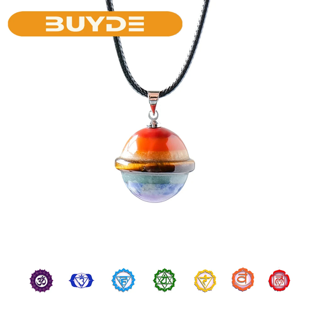 1pc Seven Chakra Health Pendant Nnatural Crystal Star Shape Necklace Energy Quartz Yoga Jewelry Meditation Gift