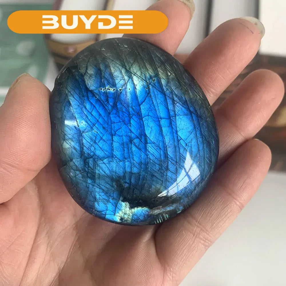 Natural crystal polished stone Labradorite Hot compress stone Moonstone energy crystal quartz Ornament Send Random