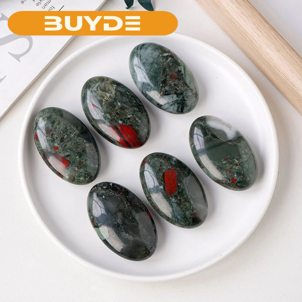 1PC Natural Crystals Gems Africa Blood Palm Stone Healing Worry Stone Witchcraft Supplies Meditation Spiritual Decor