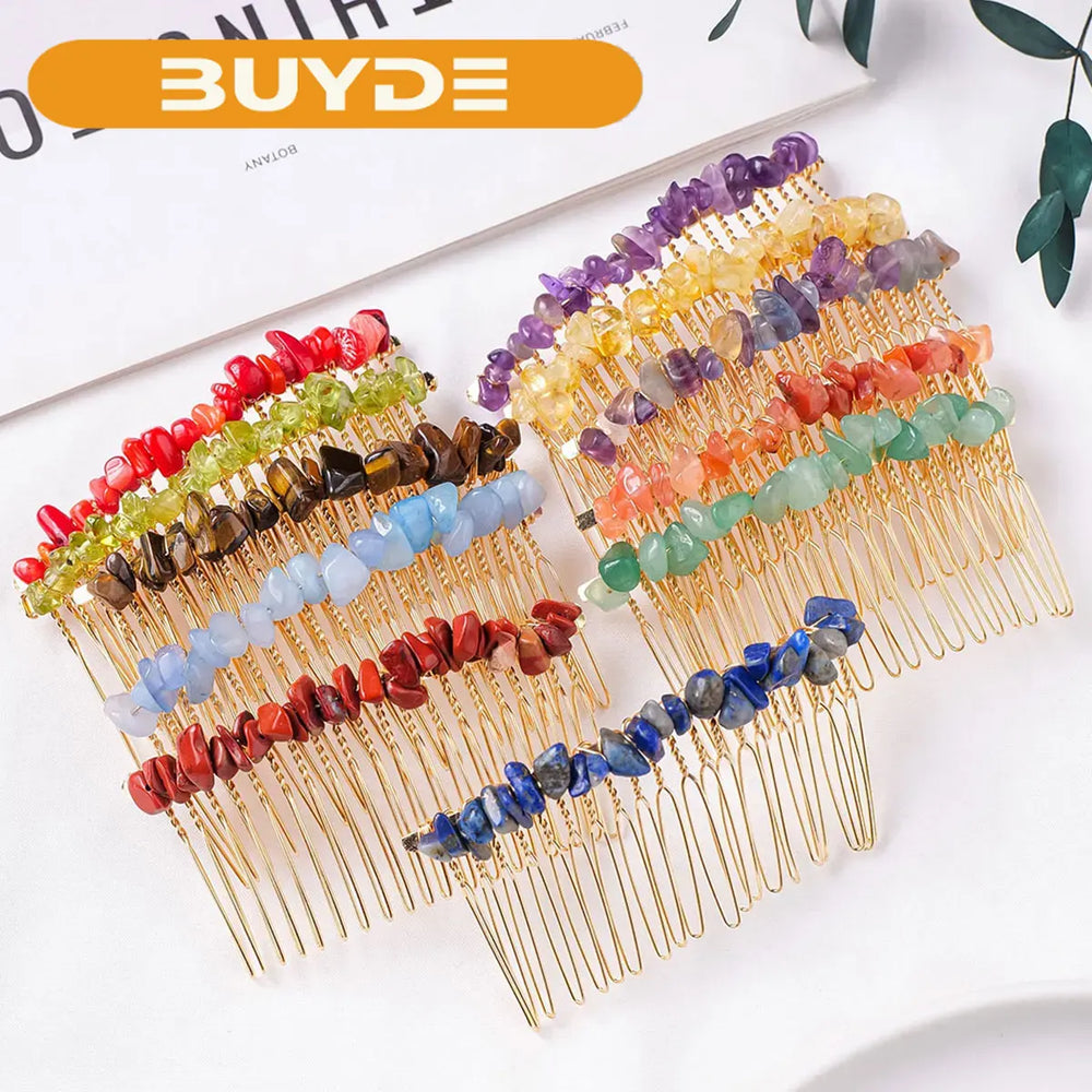 1pc Natural Stone Hair Accessories DIY Handmade Crystal Health Energy Macadam Decoration Crystal Hairpin Children's Day Gifts