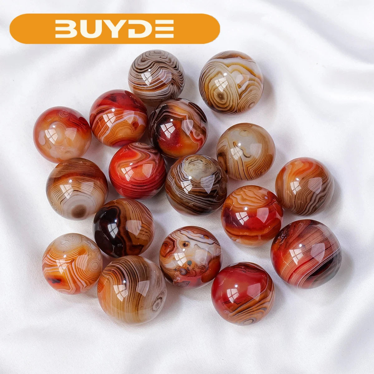 1PC Natural Stones Sardonyx Agate Crystal Sphere Strong Brown Red Banded Crystal Ball Mineral Collection Decoration