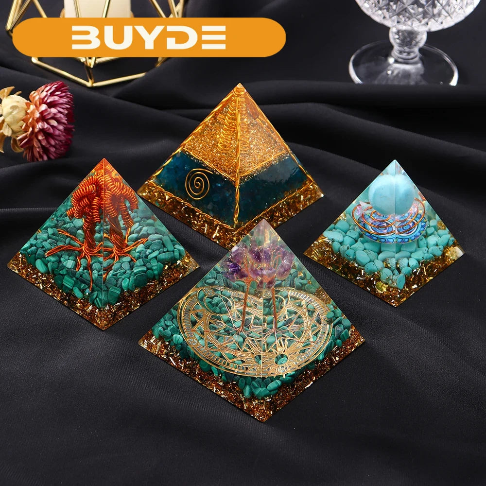 Natural crystal energy symbol Chakra Healing Stone pyramid ornament magic point Proportion energy crystal gem