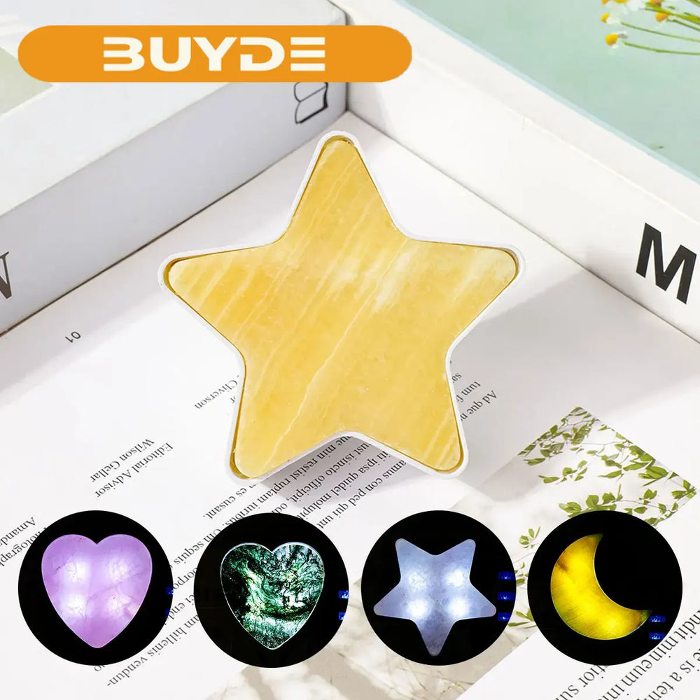 1PC Natural Crystal Stone Star Moon Statue Reiki Stone Pyramid Figurine Amulet Fengshui Sculpture for Home Office Decoration