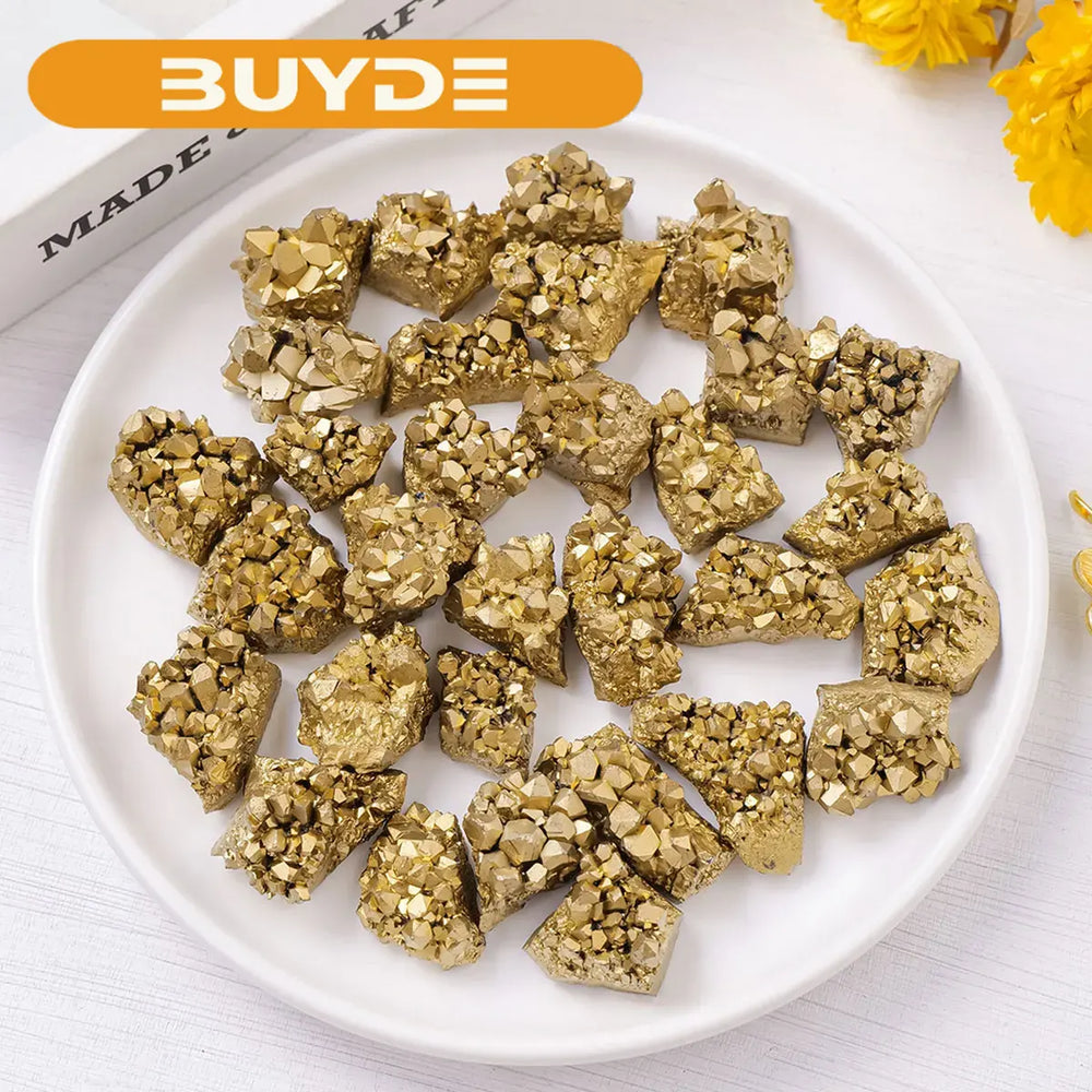 1PC Natural Electroplate Irregular Crystal Clusters Stone Raw Geode Quartz Color Fengshui Home Decoration Ornaments