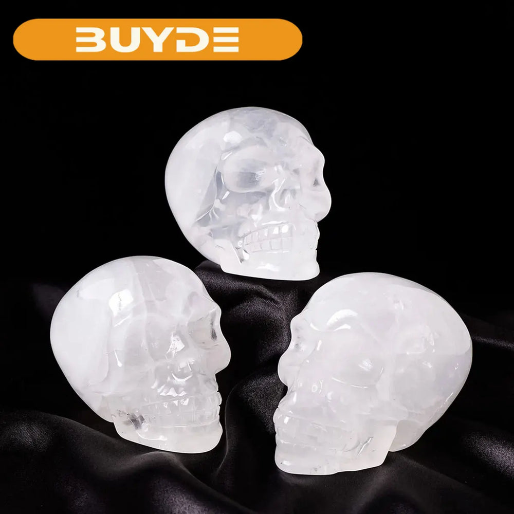 1PC Natural Crystals Healing Stones Clear Quartz Skull Hand Crystal Feng Shui Divination Ornament Home Decoration