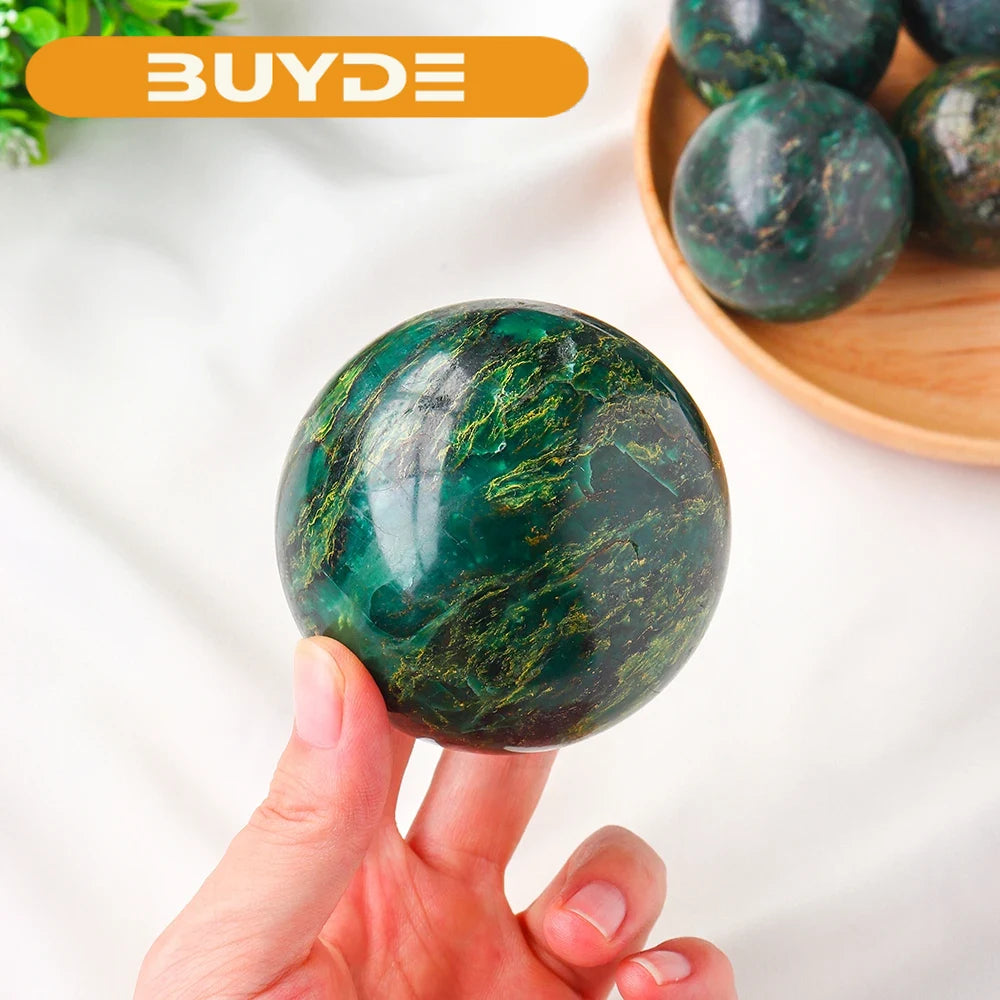 Natural Emerald Quartz Crystals Sphere Healing Gemstone Ball Divination Collection Wedding Decor