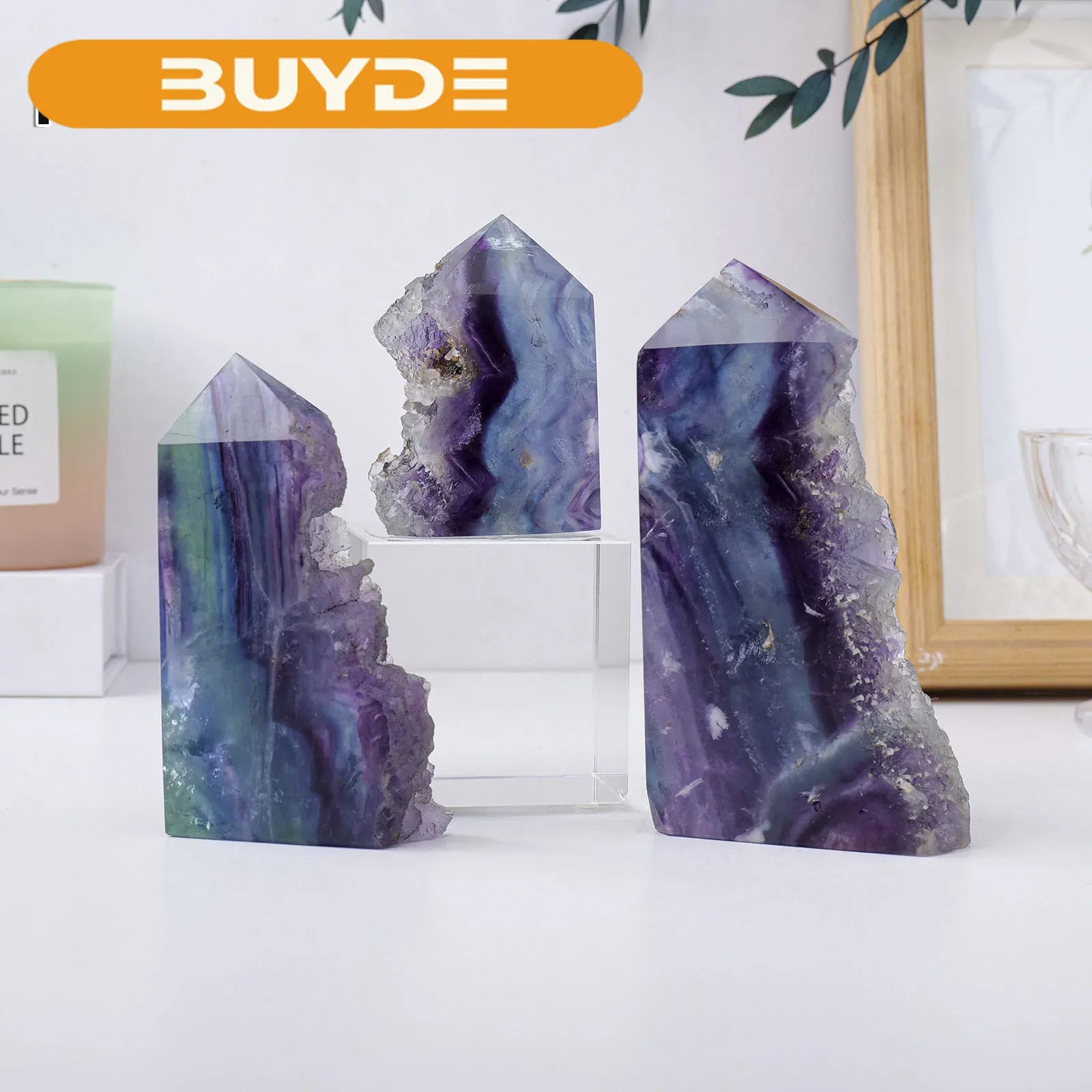 1PC Natural Colorful Fluorite Crystal Point Raw Stone Obelisk Healing Crystal Energy Crystal Collection Gift