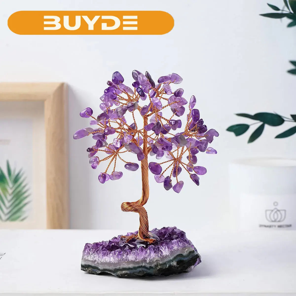 1pc Natural crystal stone Amethyst Quartz Amethyst Crystal Cluster Specimen Lucky tree Healing Christmas decorator