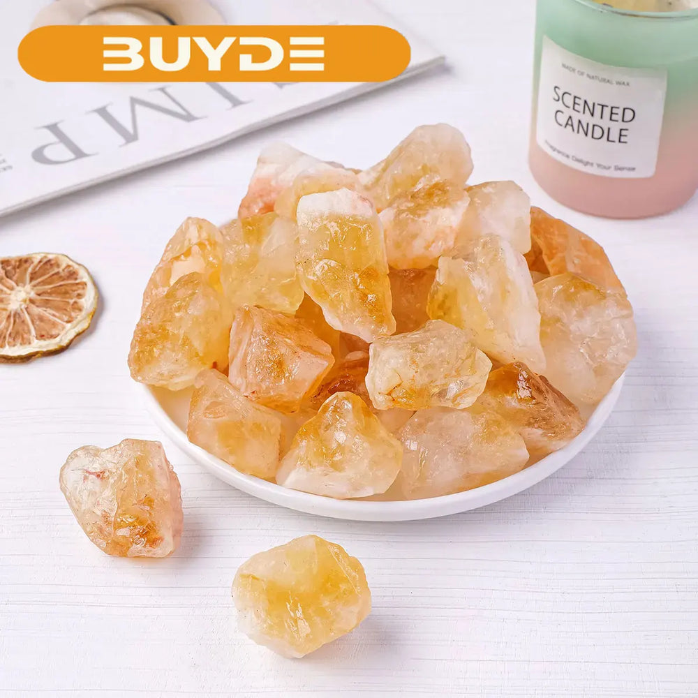 50g/Bag Natural Brazil Citrine Raw Stone Rough Yellow Quartz Unpolished Home Garden Decoration Ornaments