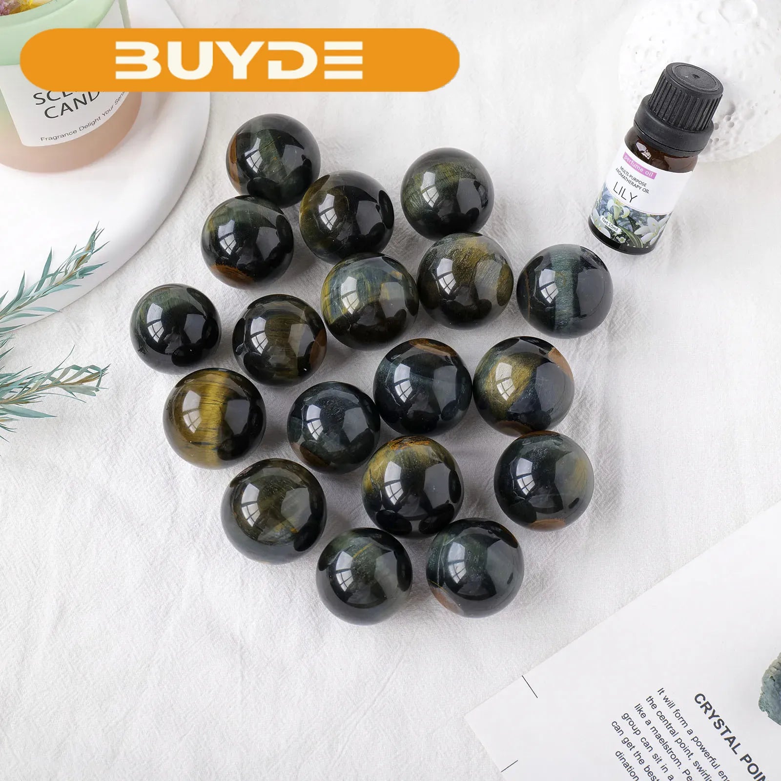 1pc Natural Blue Tiger Eye Stone Ball Polishing Crystal Sphere Healing Gem Energy Massage Decorative Ball Gift