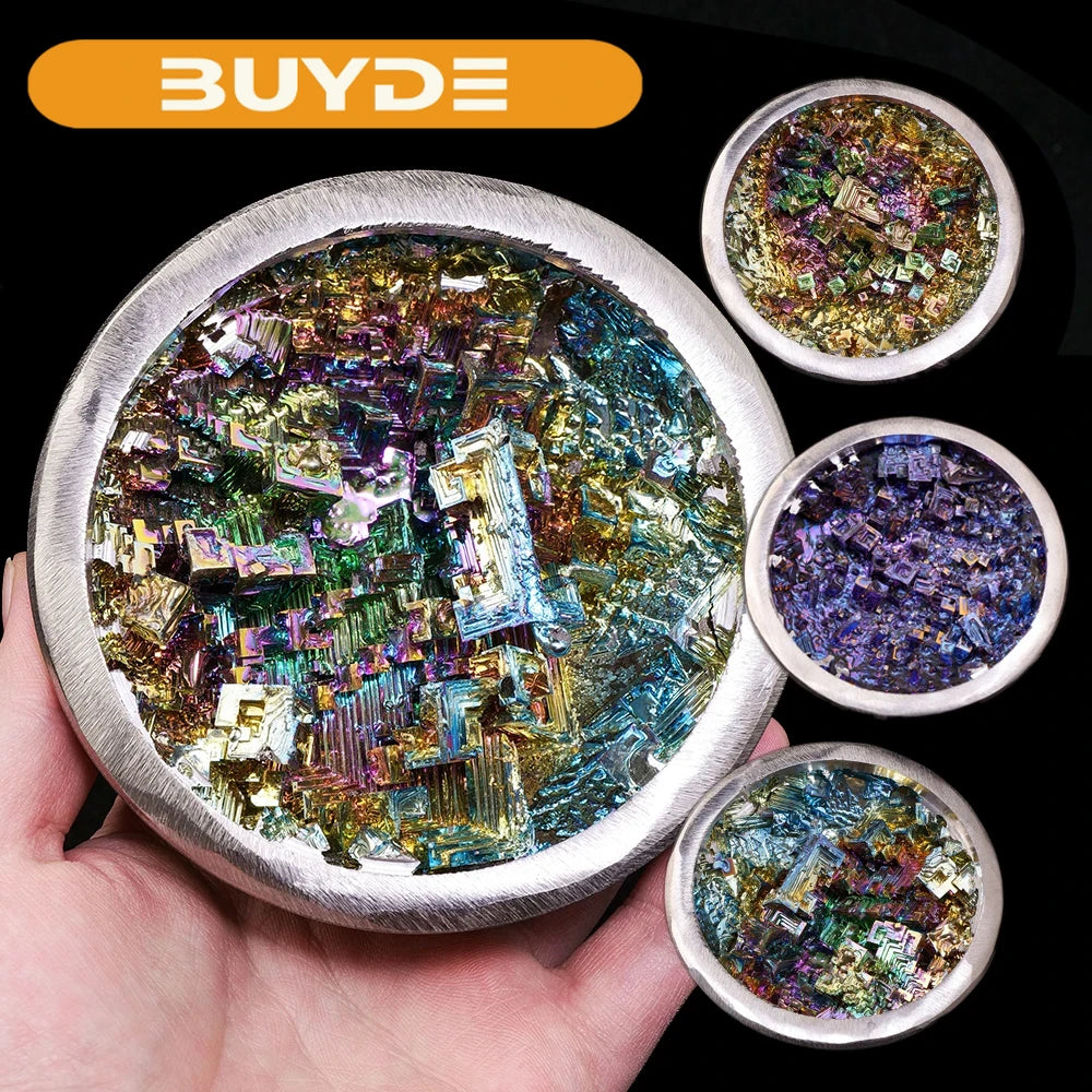 10-11cm 1pc Natural Gemstones Rainbow Crystal Bismuth Ore Cornucopia Mineral Specimen Collection