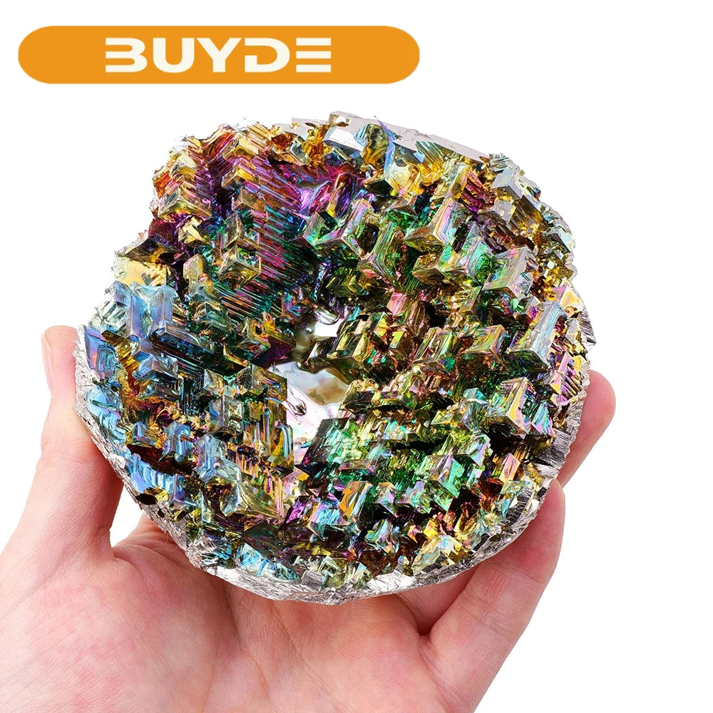 1PC Natural Stone Rainbow Bismuth Ore Crystal Cornucopia Mineral Specimen Collection Home Decoration