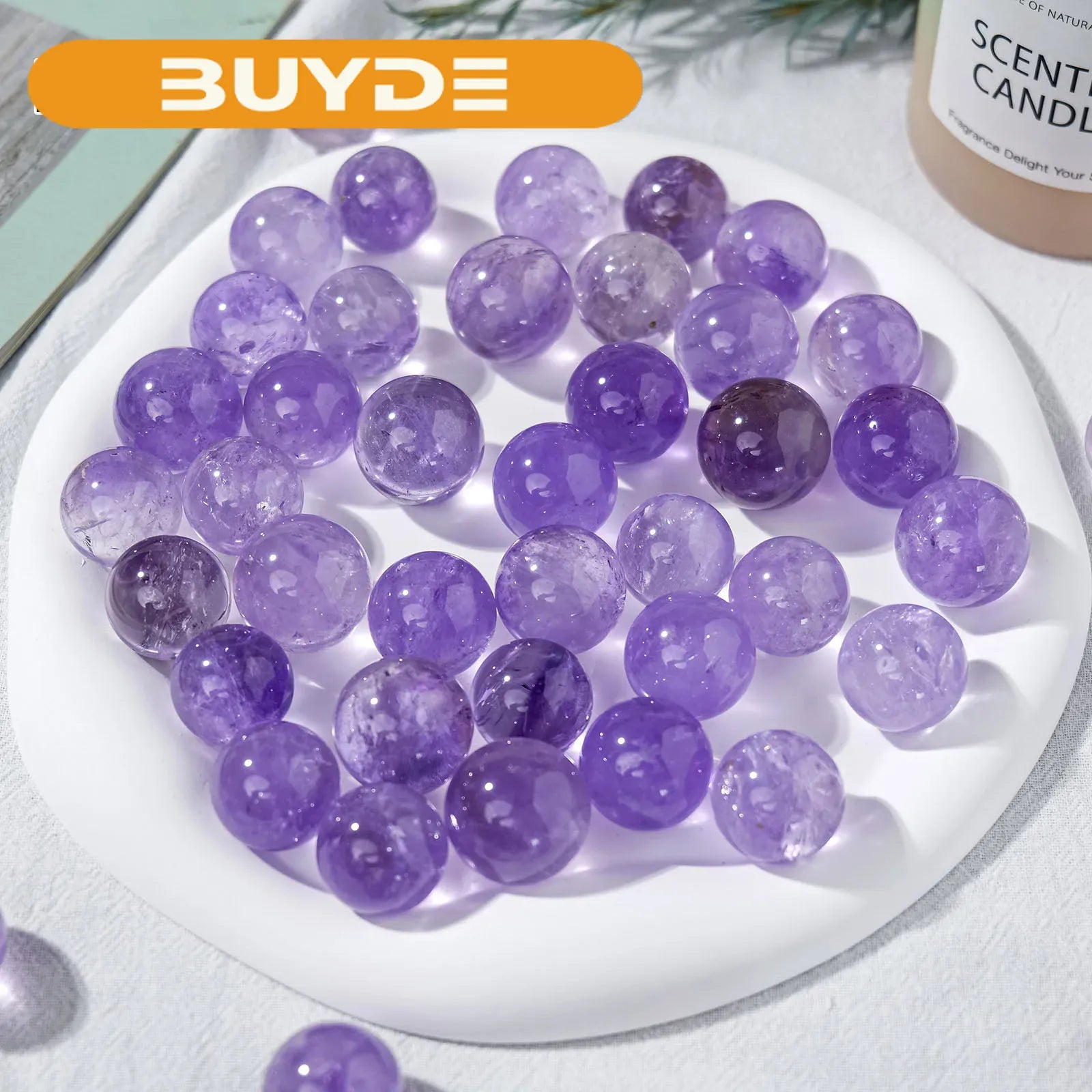 1PC Natural Brazilian Amethyst Ball Gemstone Sphere Purple Quartz Witchcraft Decorative Balls Healing Stones Gifts