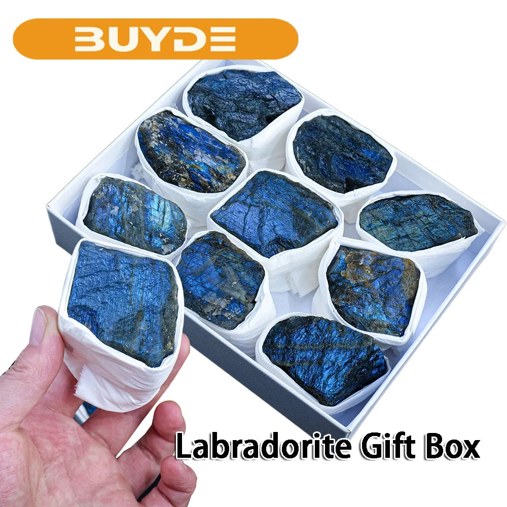 9pcs/set Natural Quartz Raw Stone Energy Collection Box Crystal Specimen Geography Teaching Decoration Gift