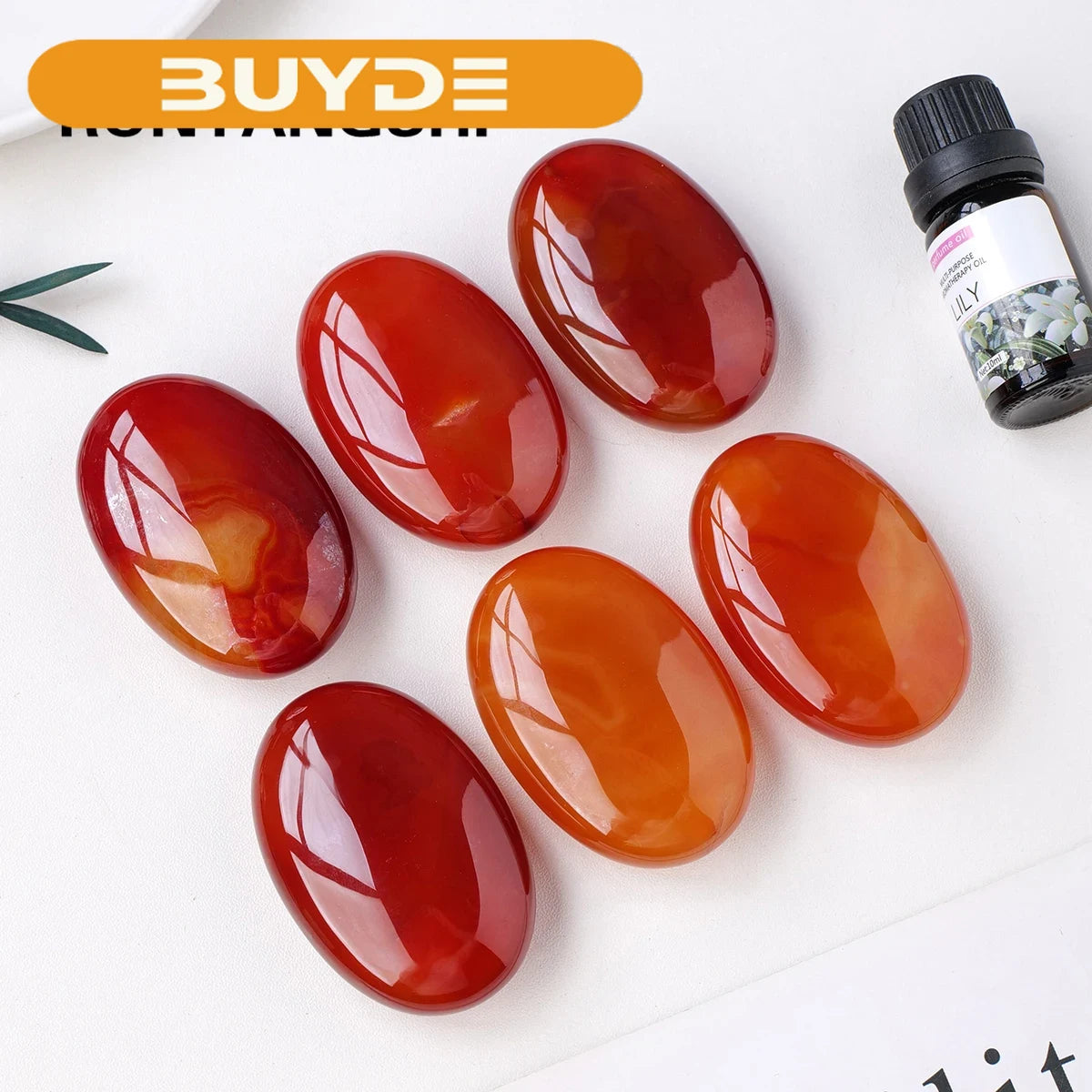 1PC Natural Crystal Red Agate Polished Crystal Palm Play Fingertip Toy Carnelian Spiritual Meditation Healing Stone