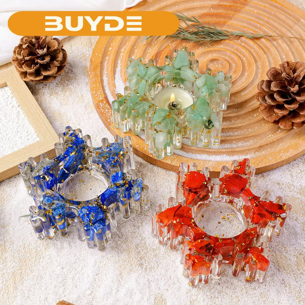 1PC Natural Crystal Gravel Stone Snowflake Candle Statue Reiki Stone Tortoise Figurine Amulet Fengshui Sculpture Christmas decor