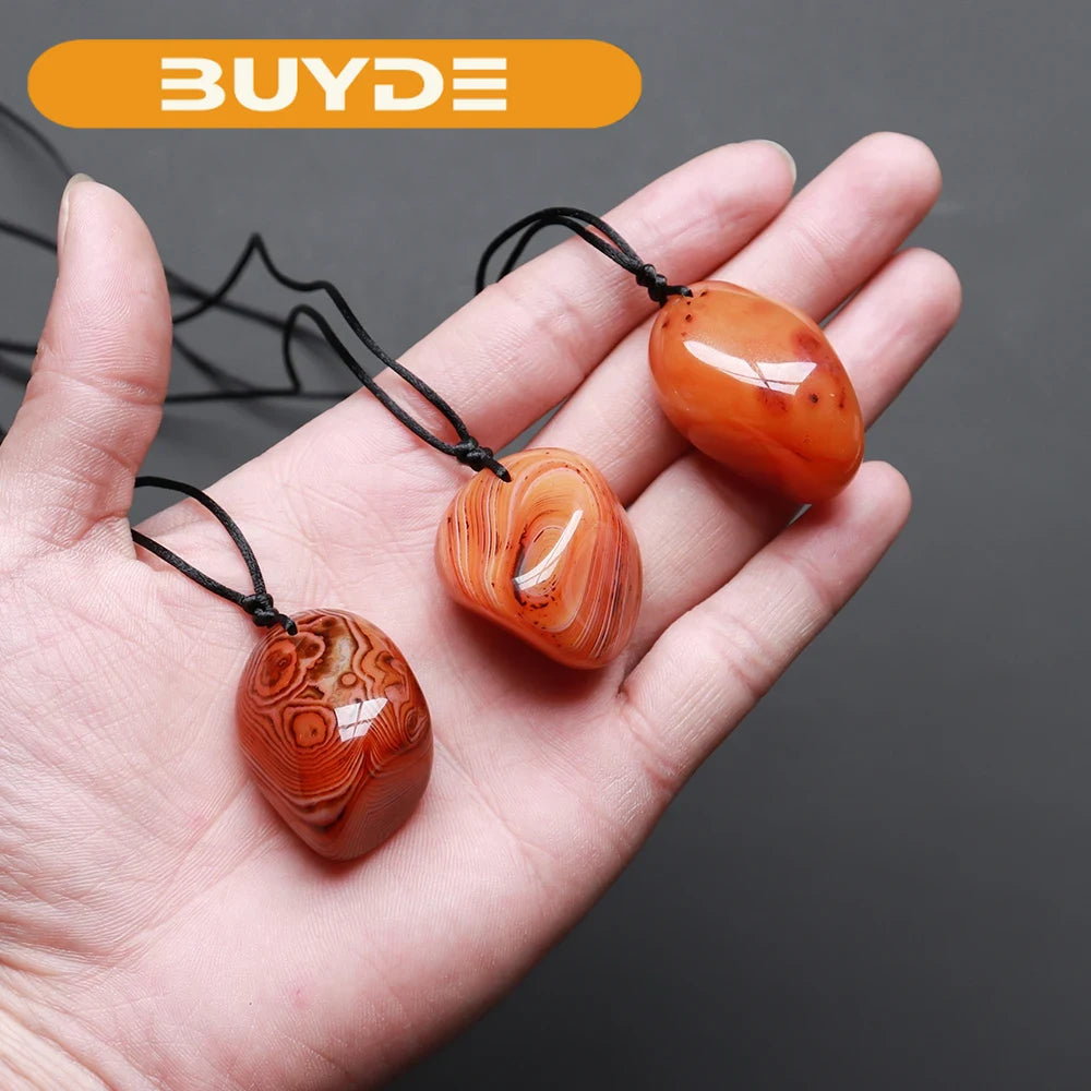 Natural Crystal Stone Twining agate Large particle polished crushed stone health energy Quartz pendant  Crystal agate necklace