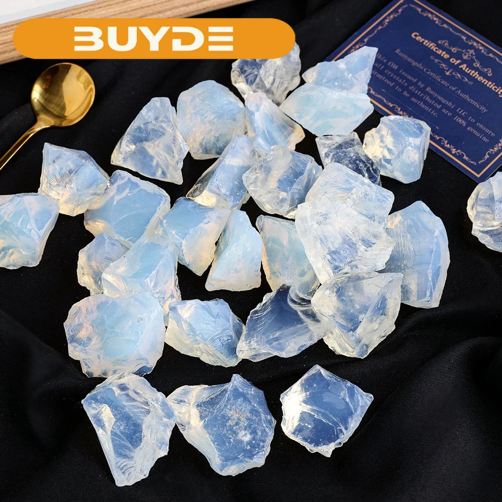 Crystal Raw Stone Opalite Crystal Gem Specimen Aromatherapy Stone Opal  Unpolished Collection Home Decoration