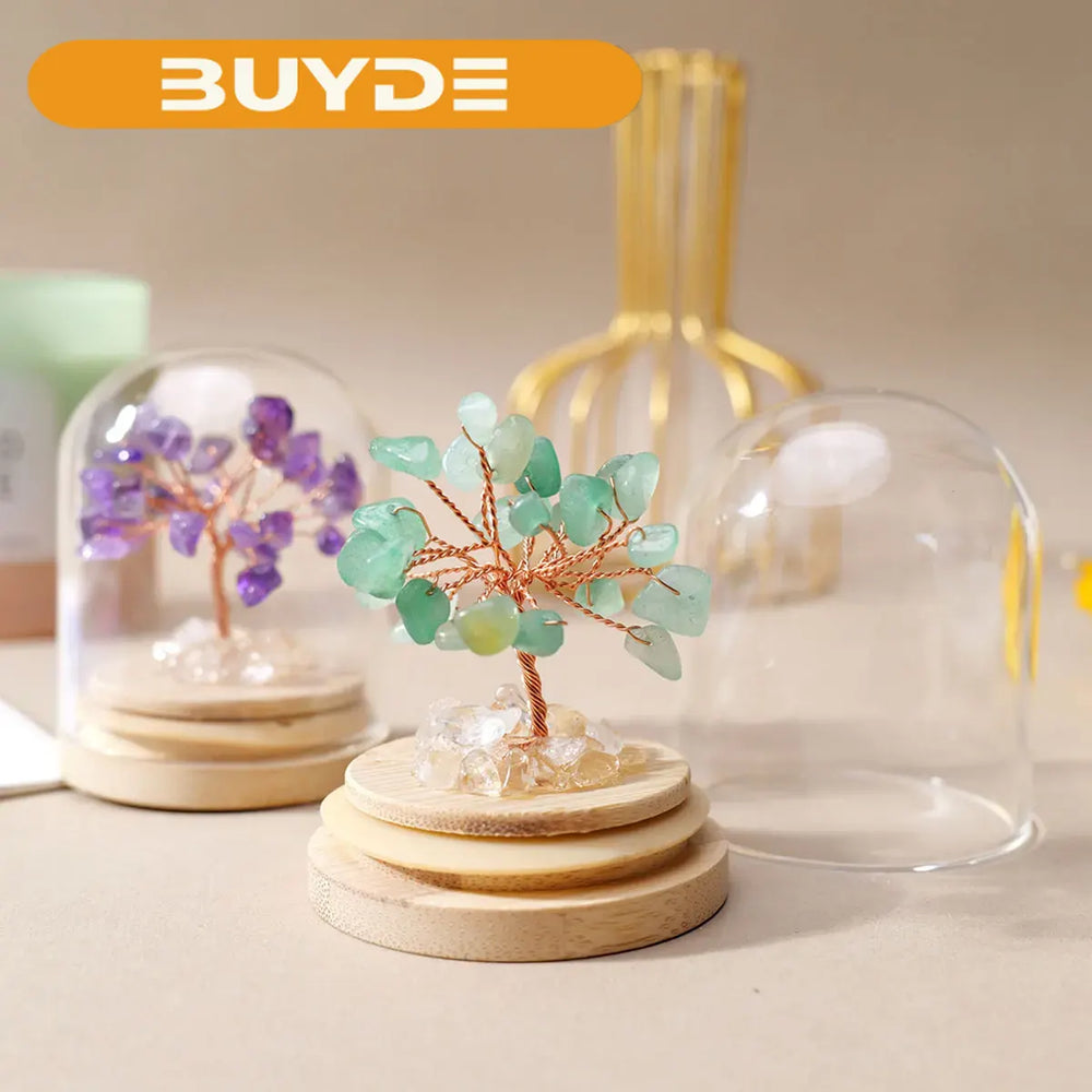 1PC Natural Crystal Gravel Stone Feng Shui Crystal Money Tree Glass Bottle Desktop Home Decoration Accessories