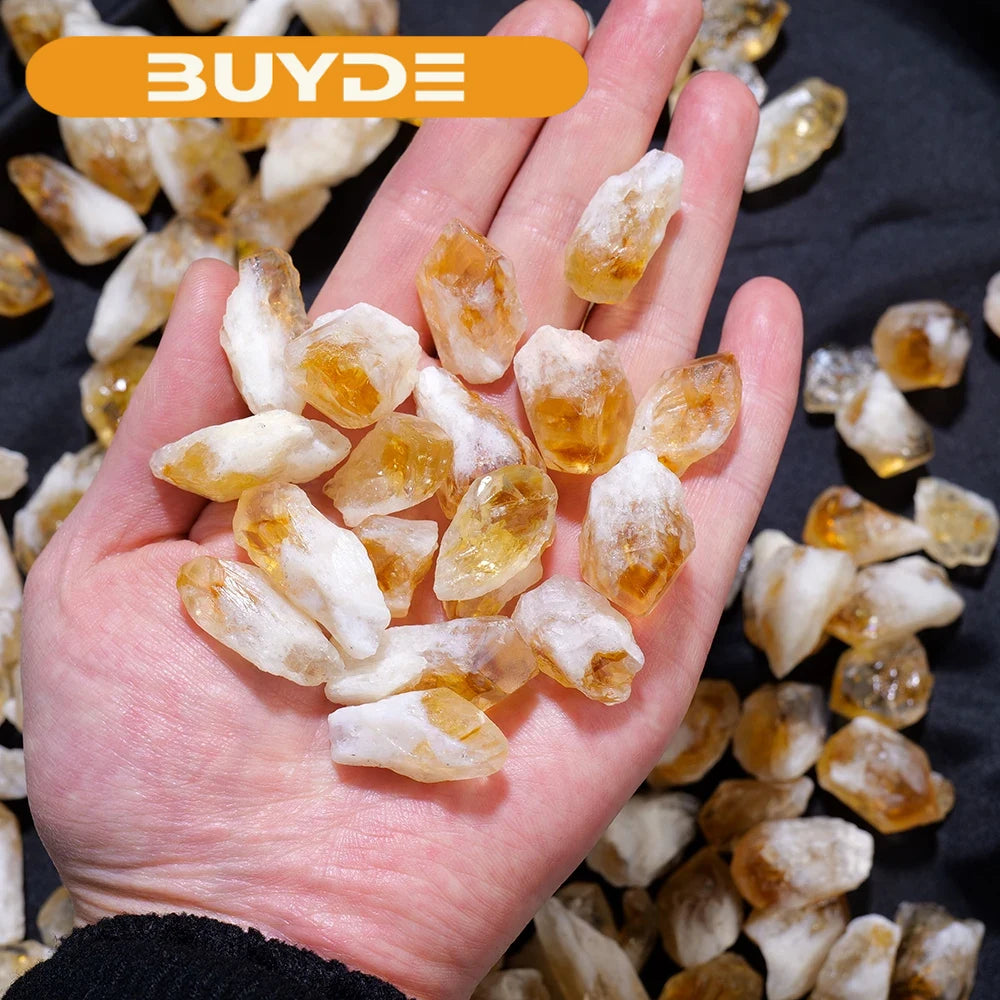 50G/BAG Natural Raw Stone Rough Citrine Tooth Cluster Crystal Point Yellow Quartz Jewelry DIY Production Decorative Stone