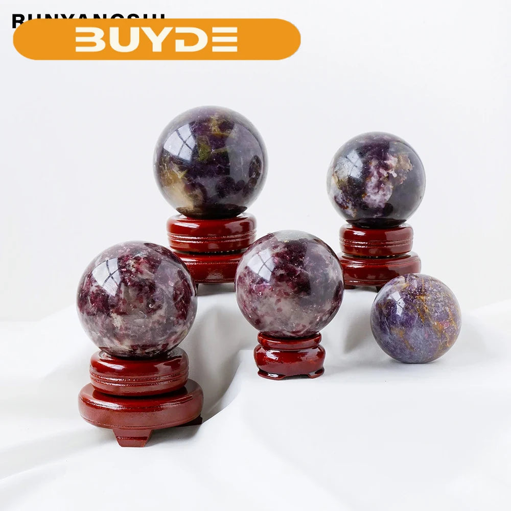 Natural Crystal Stone Pegmatite Quartz Unicorn crystal ball Polished Sphere Energy Stone Geomantic Ornament