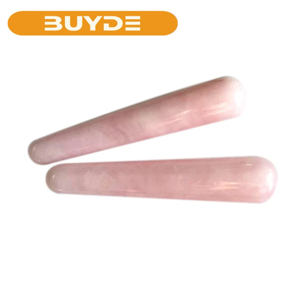 1PC good Quality Natural Rose Quartz Yoni Wands Gemstone Crafts Pleasure Wand Body Hand Massage Wood Magic Stone Ornament Gifts