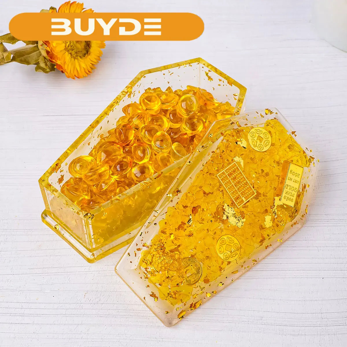 1PC Natural Crystal Citrine Coffin Shape Reiki Healing Demagnetizing Meditation For Fengshui Home Decoration Office Collection