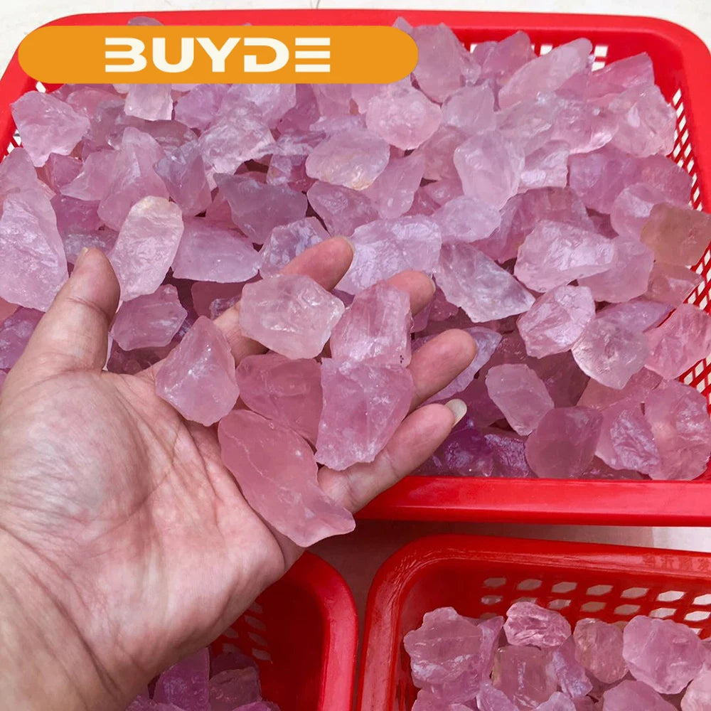 50G Natural Raw Pink Rose Quartz Crystal Rough Stone Specimen Healing crystal love natural stones and minerals fish tank stone