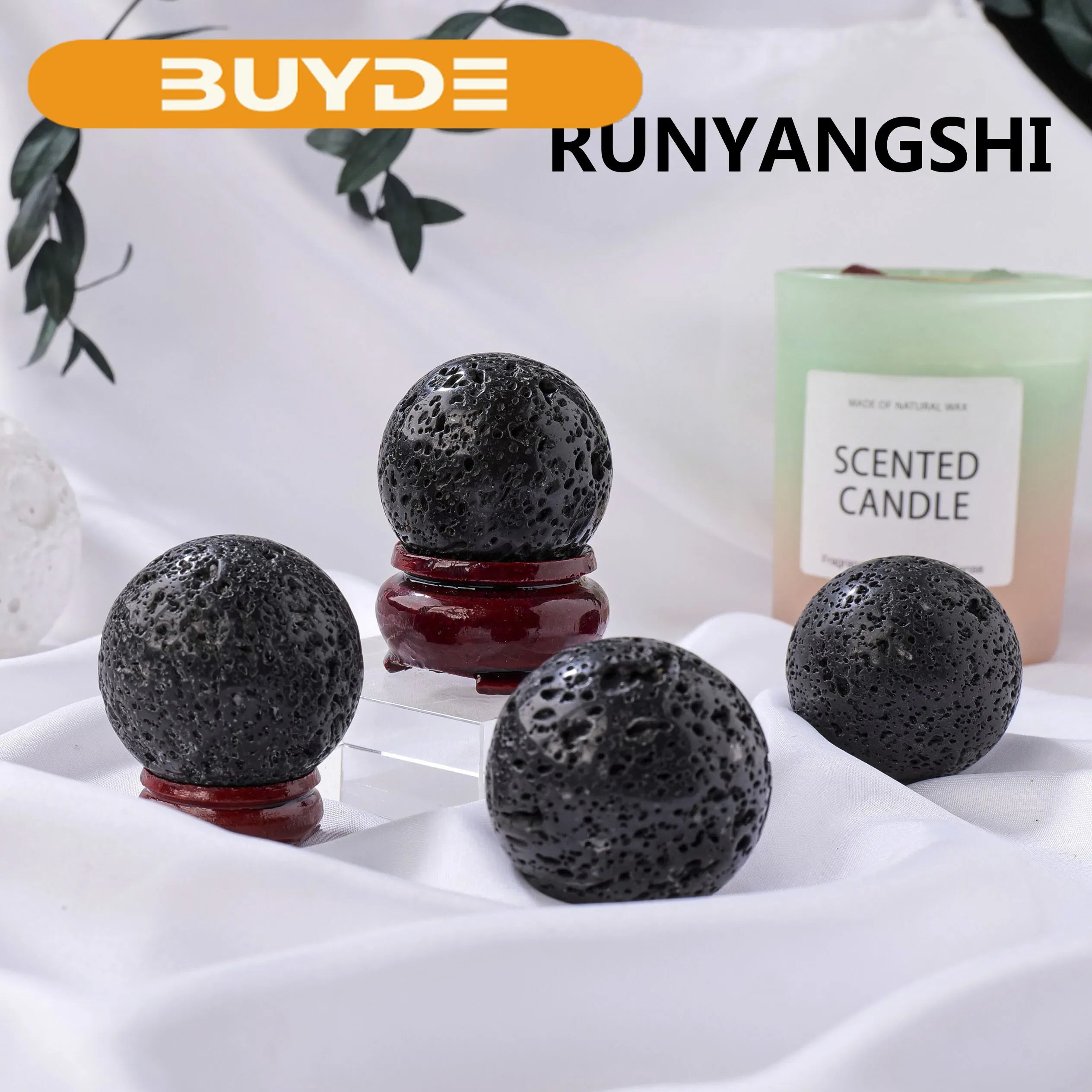 1pc Natural Crystal Volcanic Stone Magic Ball Gift Collection Earth Massager Home Decoration Sphere Ornaments